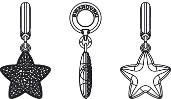 Swarovski BeCharmed & Pavé Beads - 86 512 - BeCharmed Pave Star Charm - Line Drawing